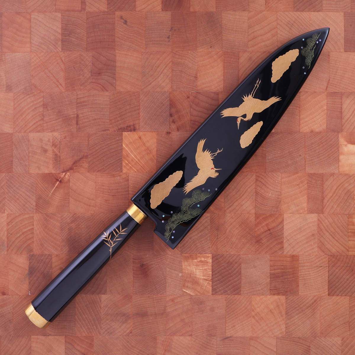 21cm Kokkekniv (gyoto), "Golden Crane" damask, R2 - SAJI — bilde 3