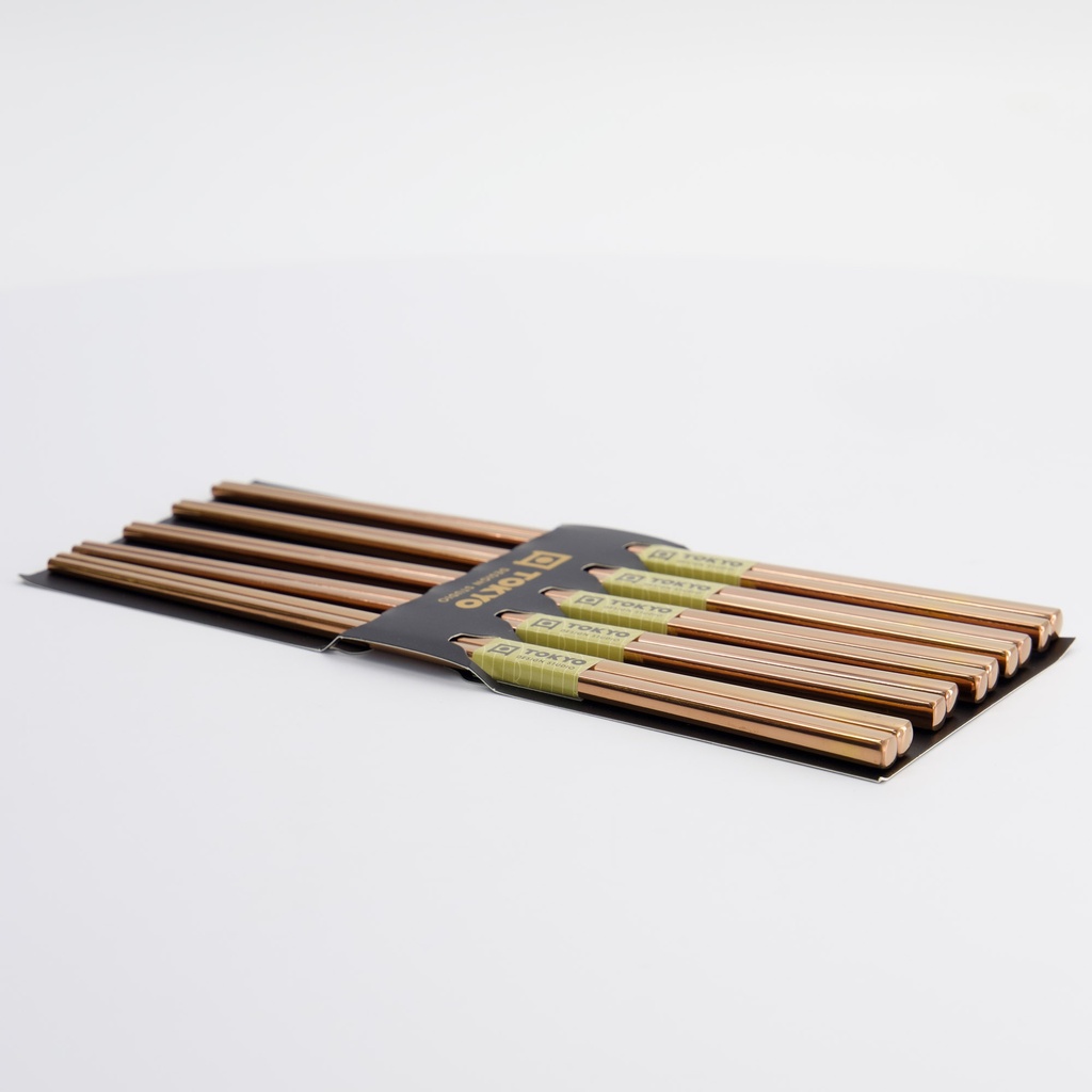 Spisepinner 5 par, rustfritt stål (rosegull) - Tokyo design studio — bilde 3