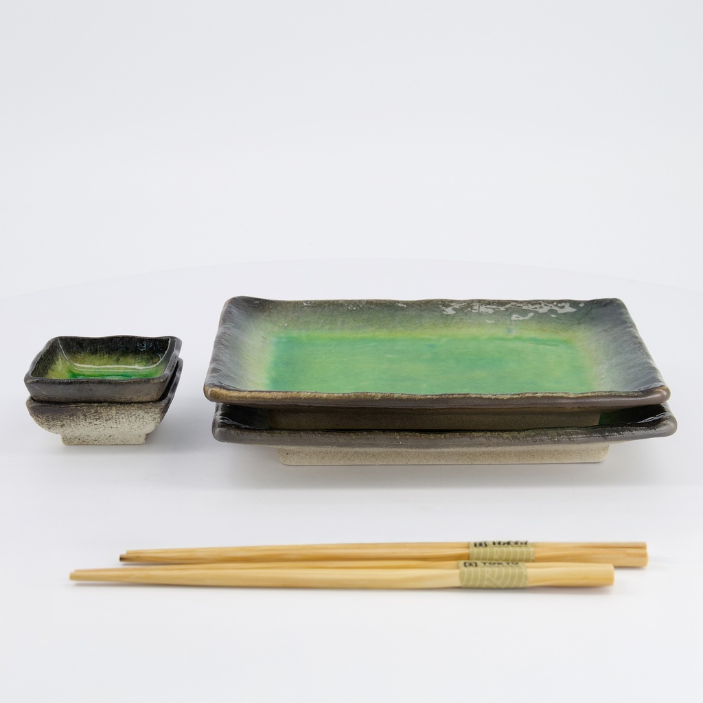 Sushisett 6 deler, i gaveeske "Yamasaku Hiwa", Grønn - Tokyo design studio — bilde 6
