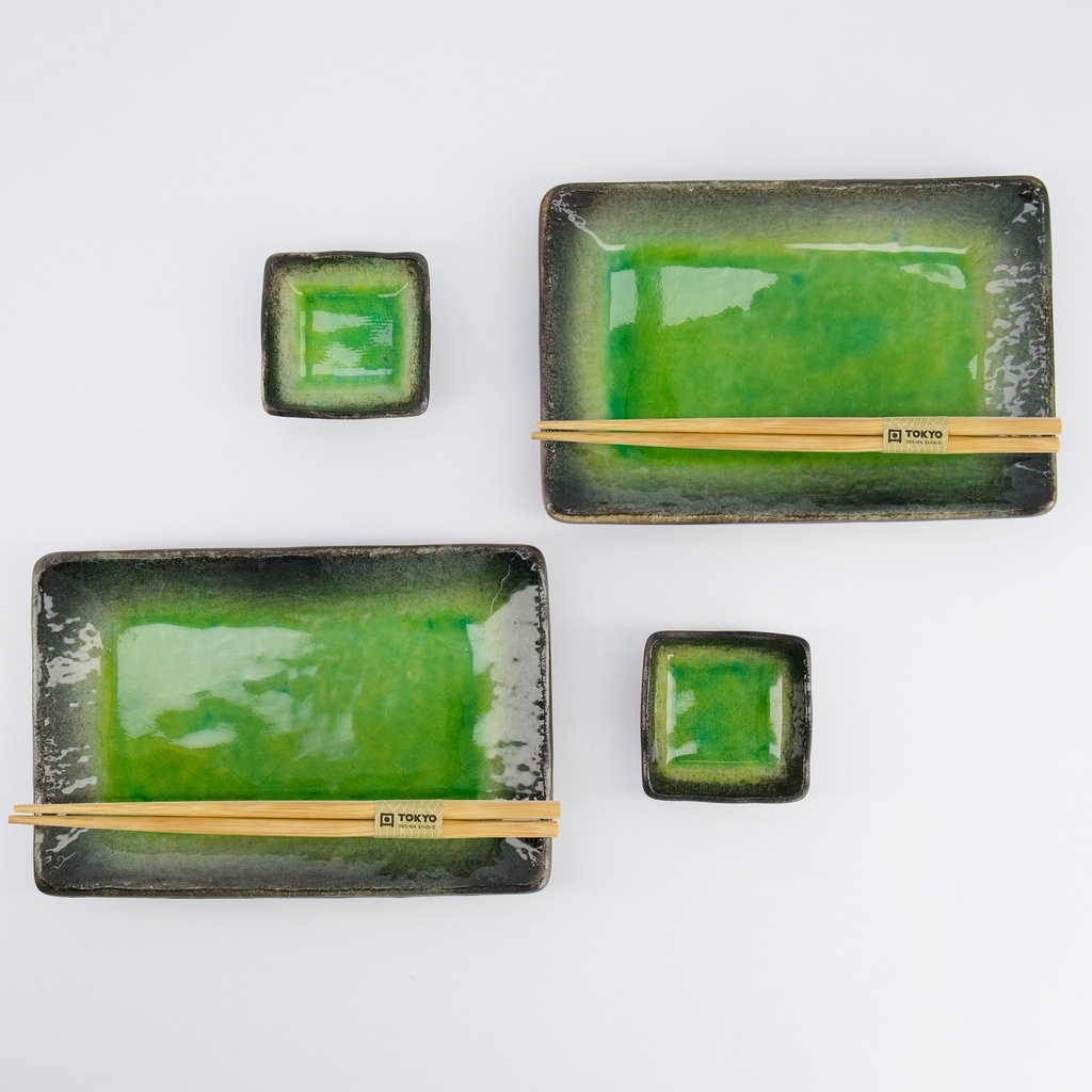 Sushisett 6 deler, i gaveeske "Yamasaku Hiwa", Grønn - Tokyo design studio — bilde 2