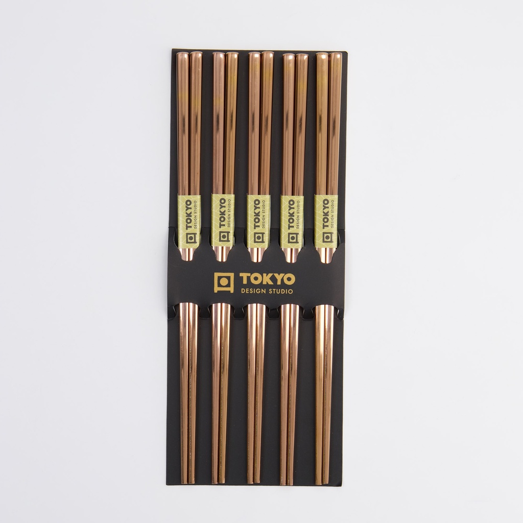 Spisepinner 5 par, rustfritt stål (rosegull) - Tokyo design studio — bilde 1