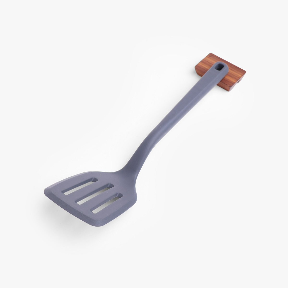 Stekespade 31cm med riller, sort Silikon - WEIS