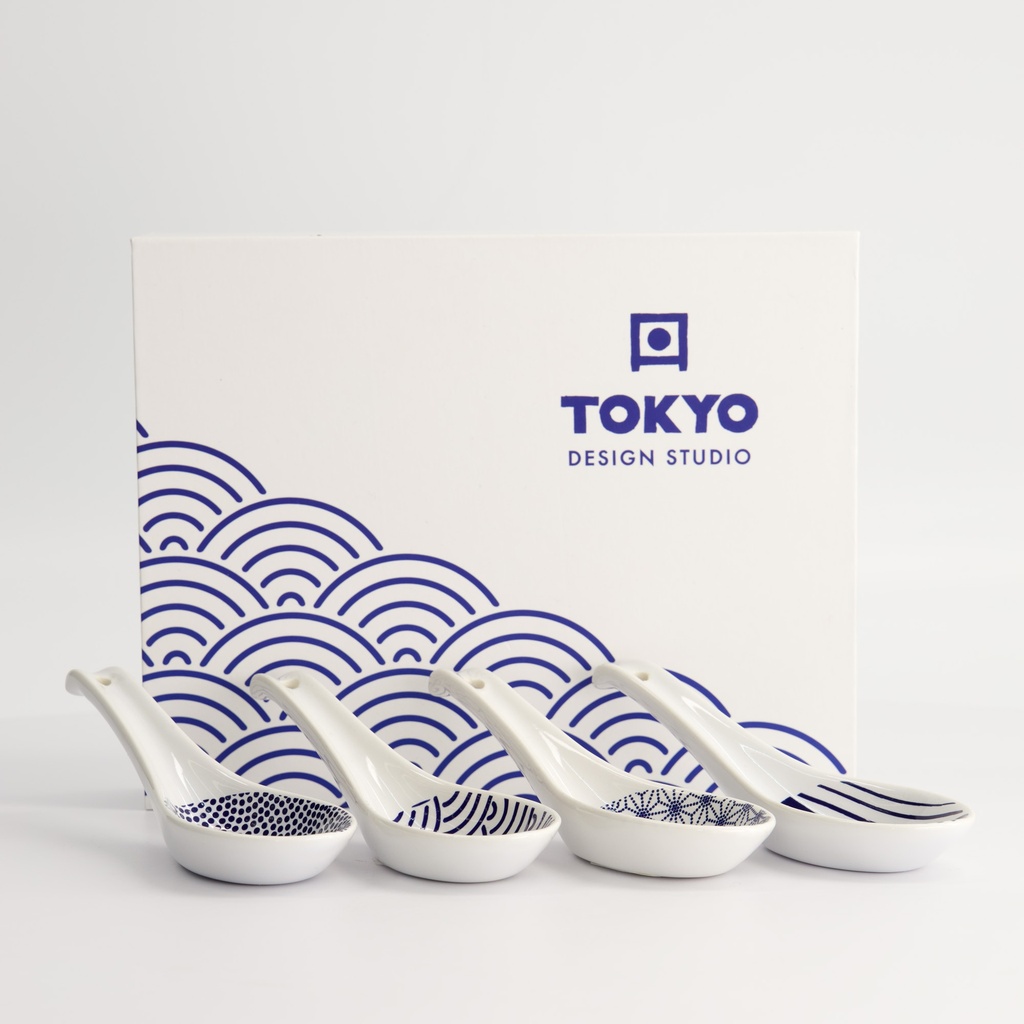 4 stk. Ramenskjer i gaveeske "Nippon Blue" - Tokyo design studio — bilde 4