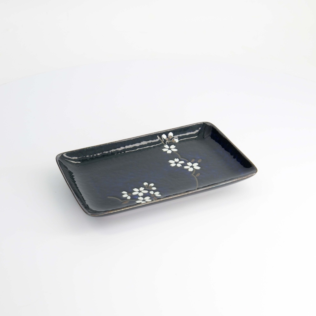 Tallerken "Cobalt Blue", Sakura, 20.5x13.2x2.5cm - Tokyo Design Studio — bilde 1