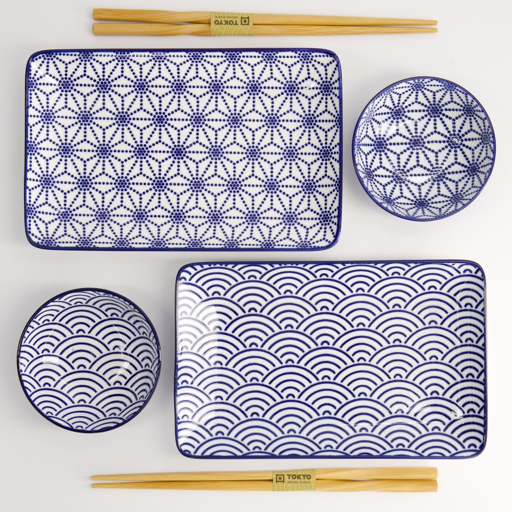 Gavesett, 6 deler, Nippon Blue "stars + wave" - Tokyo Design Studio — bilde 2