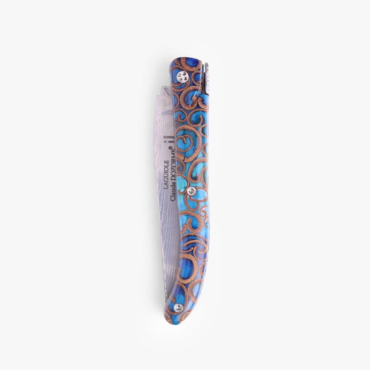 Foldekniv, 12cm, "Blue Cinnamon" - Claude Dozorme Laguiole — bilde 2