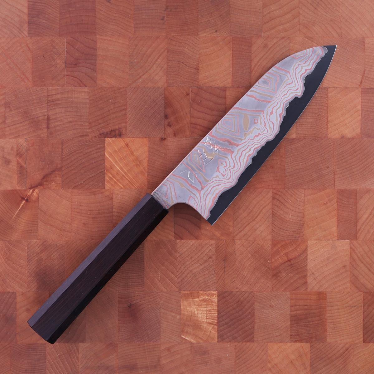 18cm Grønnsakskniv (santoku), Aogami II, Irodori - HATSUKOKORO