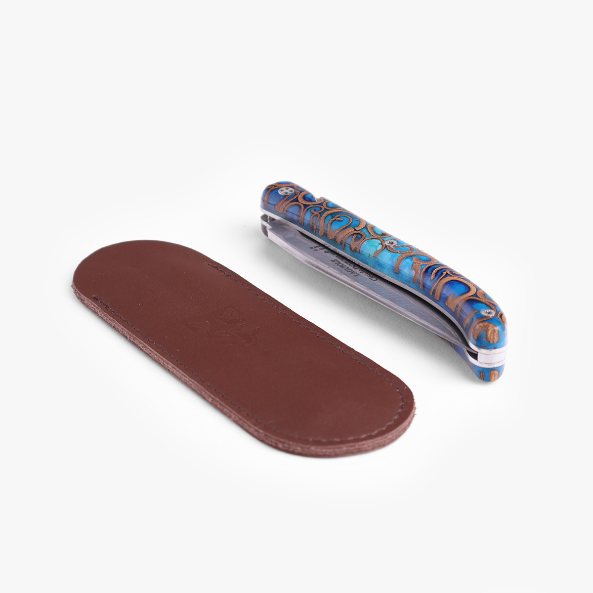 Foldekniv, 12cm, "Blue Cinnamon" - Claude Dozorme Laguiole — bilde 5