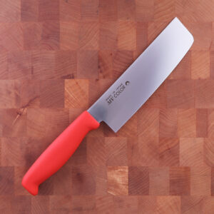 16.5cm Grønnsakskniv (Nakiri), Molybden Vanadium, Rød - FUJI CUTLERY