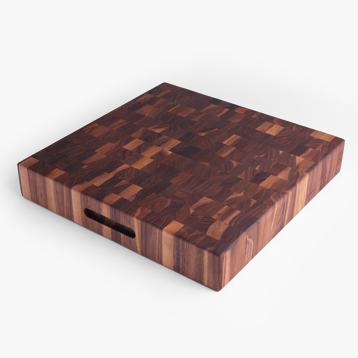Skjærebrett "King" (45x45x7cm) - endeved, stående stav, valnøtt — bilde 3