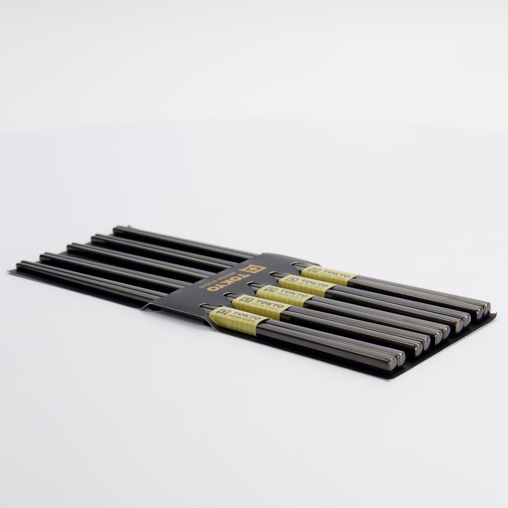 Spisepinner 5 par, rustfritt stål (sort) - Tokyo design studio — bilde 3