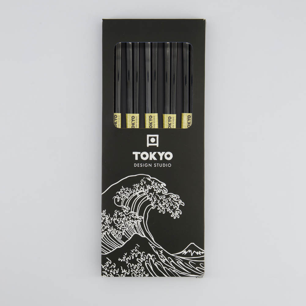 Spisepinner 5 par, rustfritt stål (sort) - Tokyo design studio — bilde 2