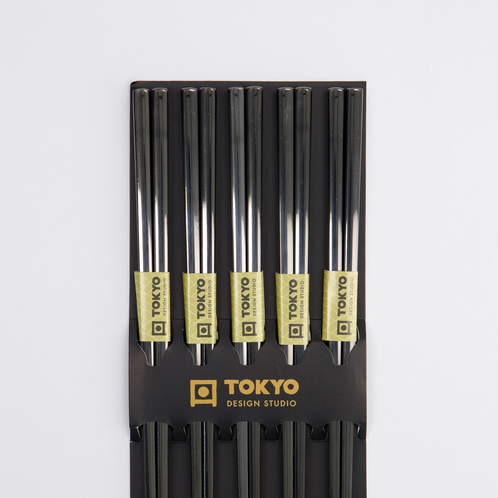Spisepinner 5 par, rustfritt stål (sort) - Tokyo design studio — bilde 4