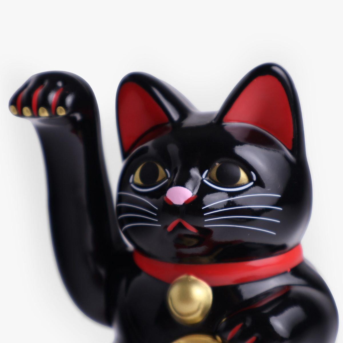 Lucky Cat, mini (11cm høy), solcelle, sort - KOKUSAI — bilde 2
