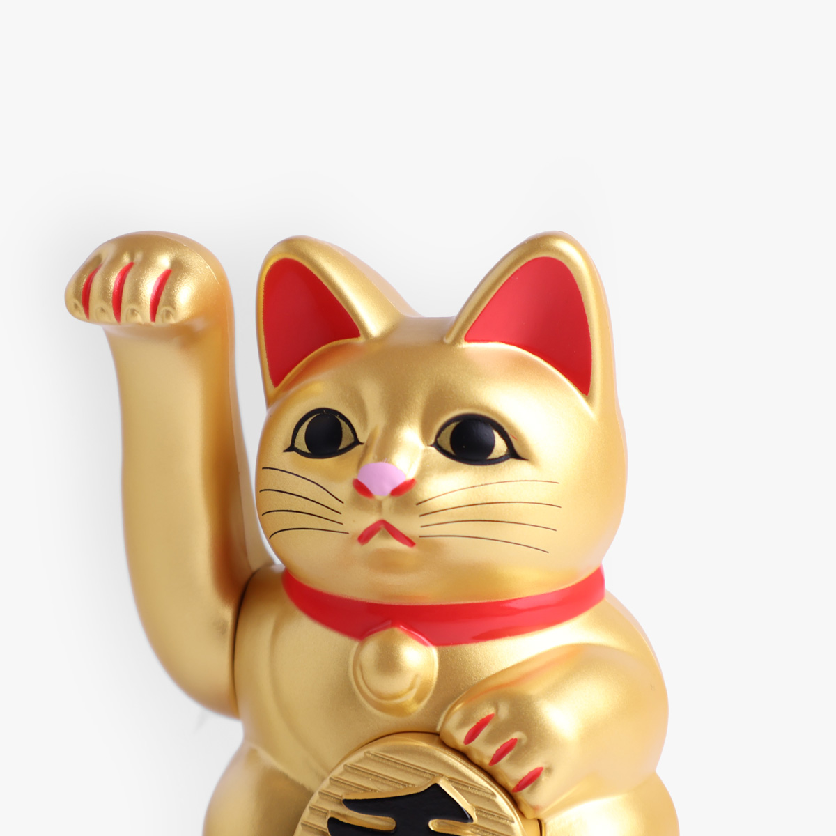 Lucky Cat, mini (11cm høy), solcelle, gull - KOKUSAI — bilde 2