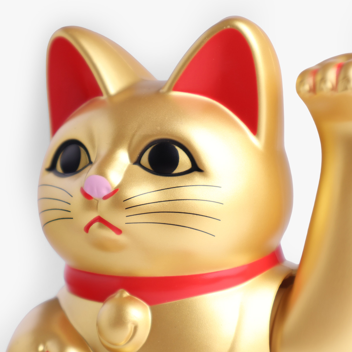 Lucky Cat, liten (16cm høy), solcelle, gull - KOKUSAI — bilde 2