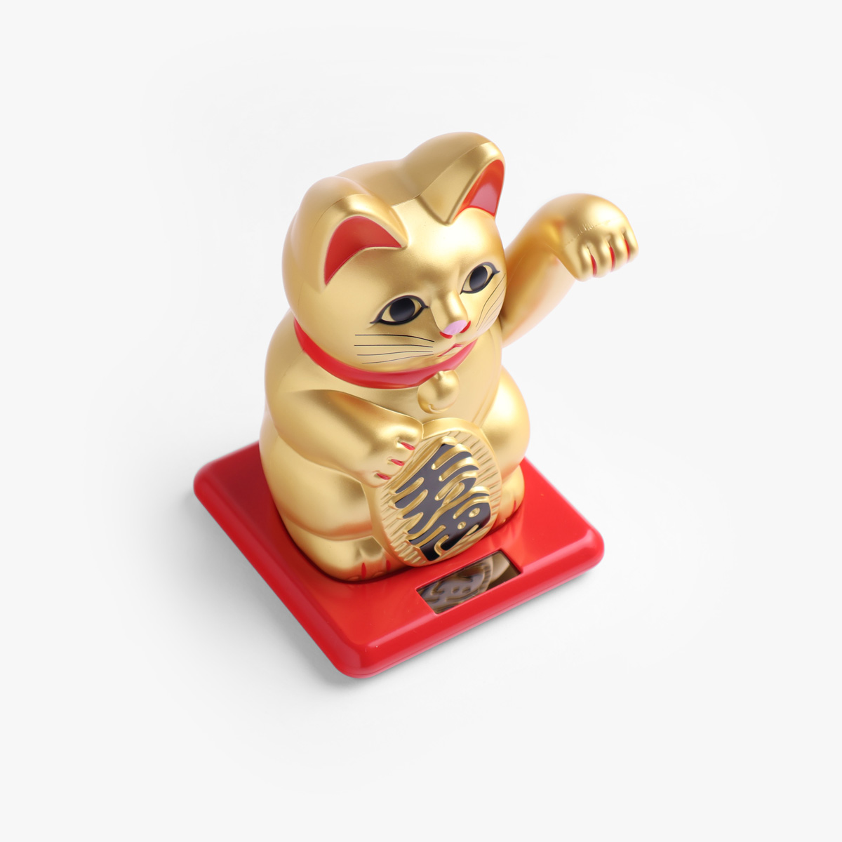 Lucky Cat, liten (16cm høy), solcelle, gull - KOKUSAI — bilde 3