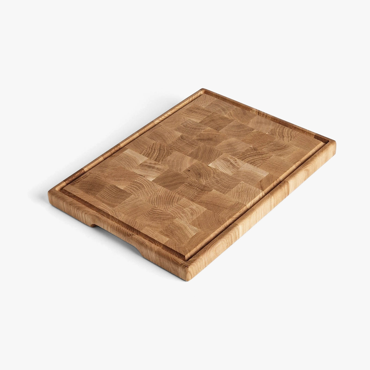 Skjærebrett (40 x 30 x 3cm) - endeved, stående stav, eik — bilde 3