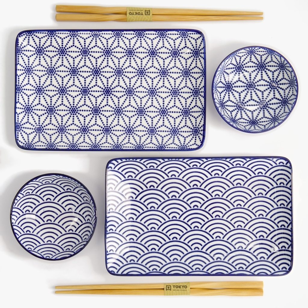 Gavesett, 6 deler, Nippon Blue "stars + wave" - Tokyo Design Studio — bilde 2