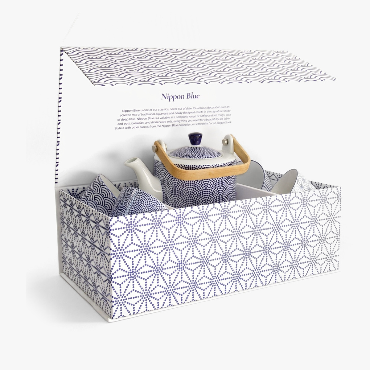 Nippon Blue Te sett i gaveeske, tekanne og 4 tekopper - Tokyo design studio — bilde 3