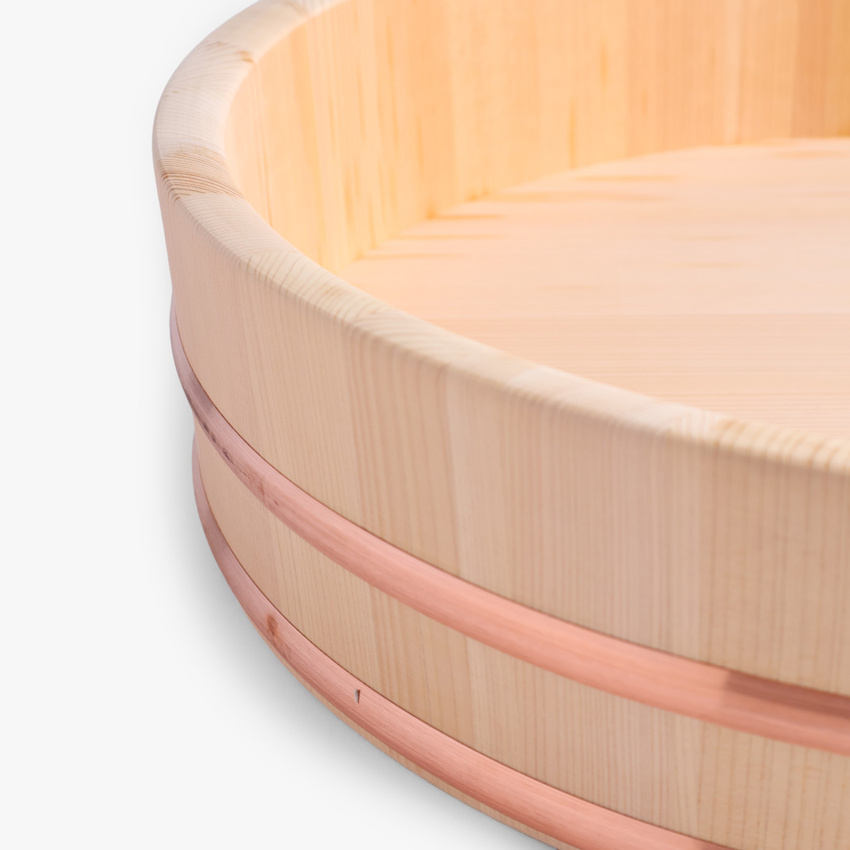 Hangiri (sushibalje) i sawara-sypress med kobberbånd, Ø24cm - MIYABI URUSHI KOGEI — bilde 2