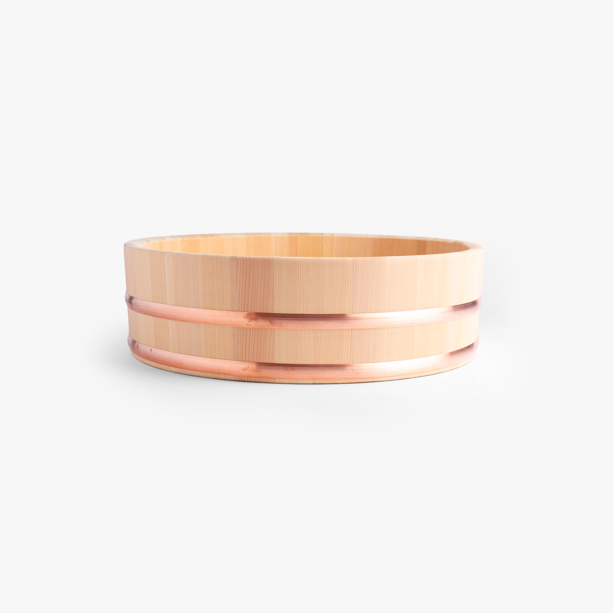 Hangiri (sushibalje) i sawara-sypress med kobberbånd, Ø24cm - MIYABI URUSHI KOGEI — bilde 3