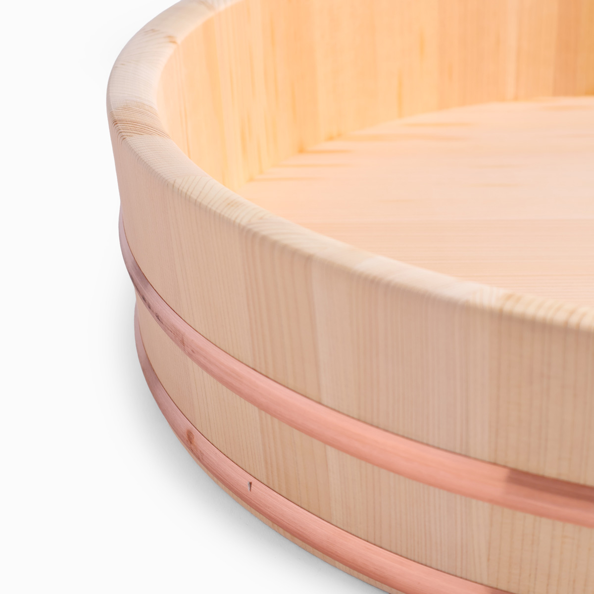 Hangiri (sushibalje) i sawara-sypress med kobberbånd, Ø30cm - MIYABI URUSHI KOGEI — bilde 2