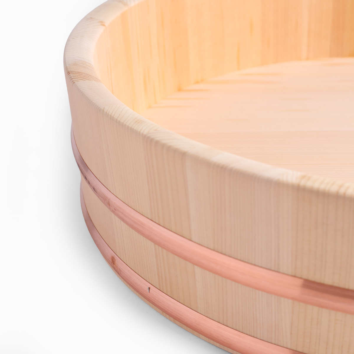 Hangiri (sushibalje) i sawara-sypress med kobberbånd, Ø39cm - MIYABI URUSHI KOGEI — bilde 2