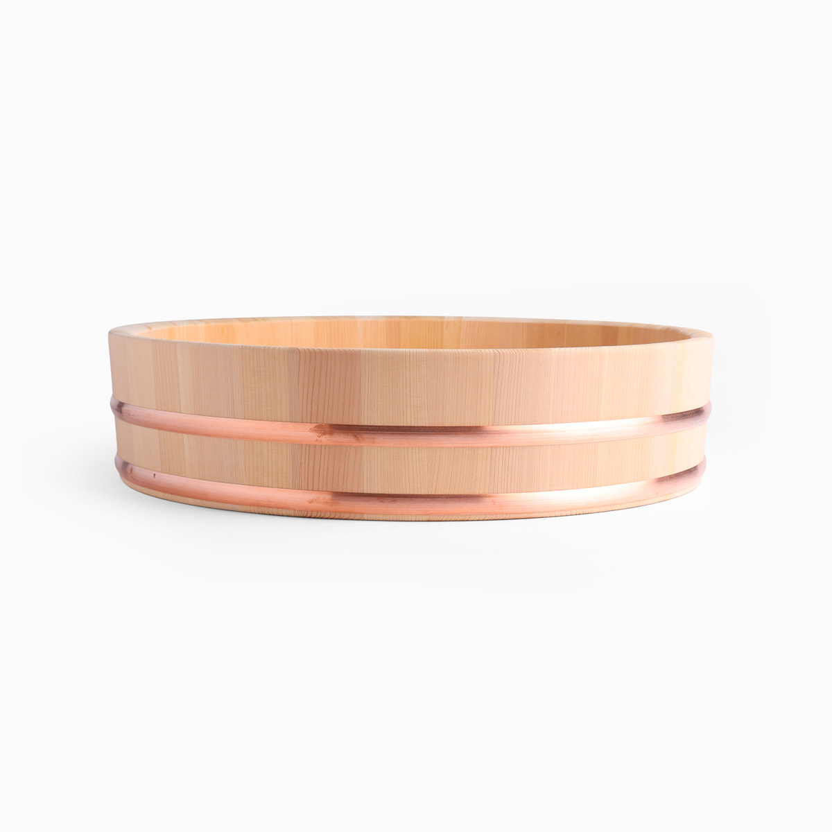 Hangiri (sushibalje) i sawara-sypress med kobberbånd, Ø39cm - MIYABI URUSHI KOGEI — bilde 3