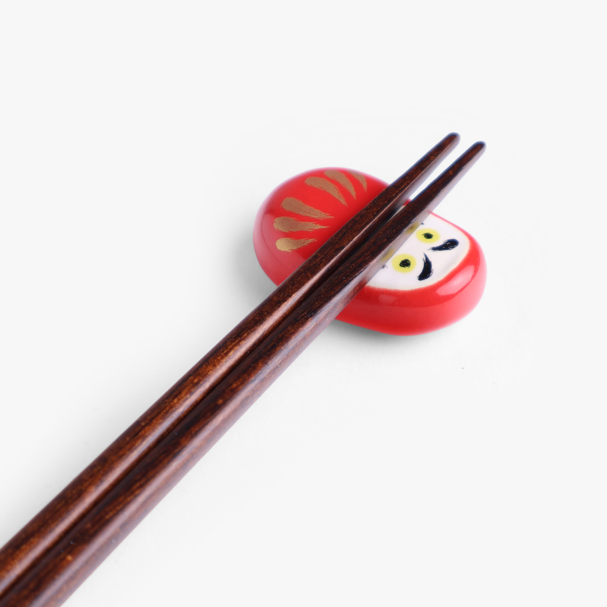 Spisepinneholder, Daruma, rød med gullstriper - IHOSHIRO — bilde 2