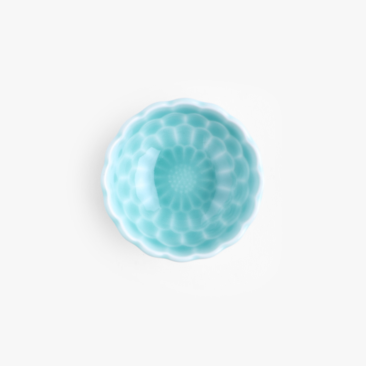 Skål, liten (chokoguchi), Makie Hanagata, lyseblå, Ø8,5cm - Japansk porselen — bilde 3