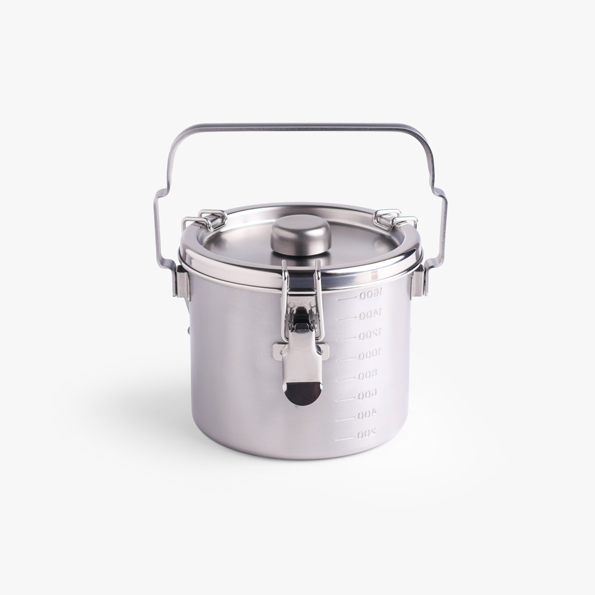 Matbeholder i stål med tett lokk, rund, 1,8L (Ø15 × H12cm) - KOINU — bilde 1