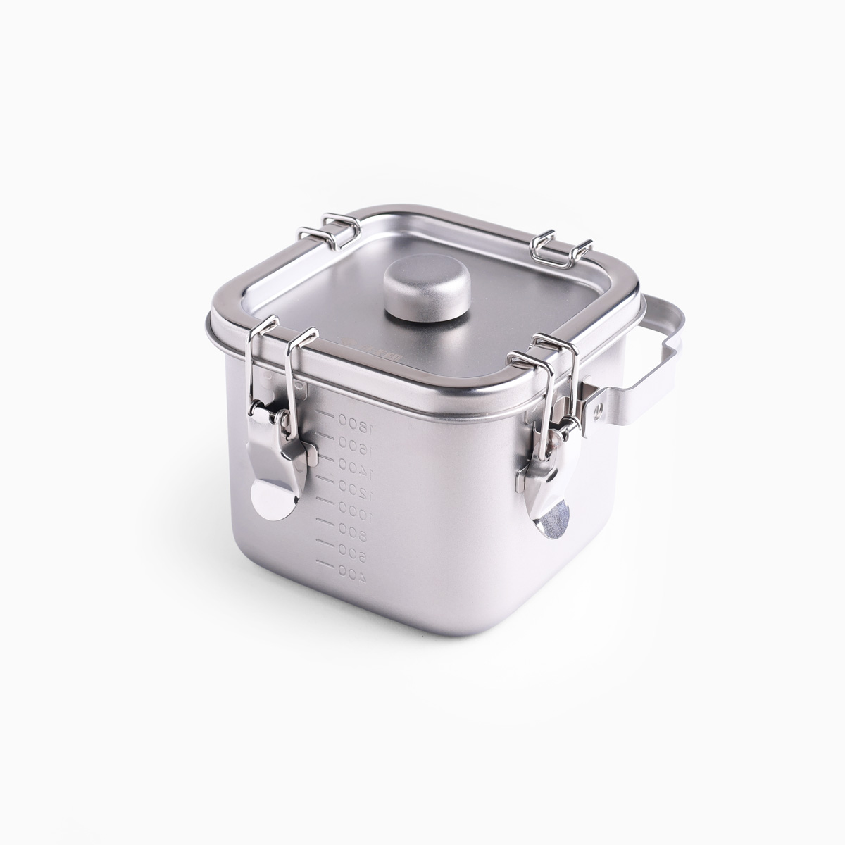 Matbeholder i stål med tett lokk, firkantet, 2,25L (14 × H12cm) - KOINU — bilde 1