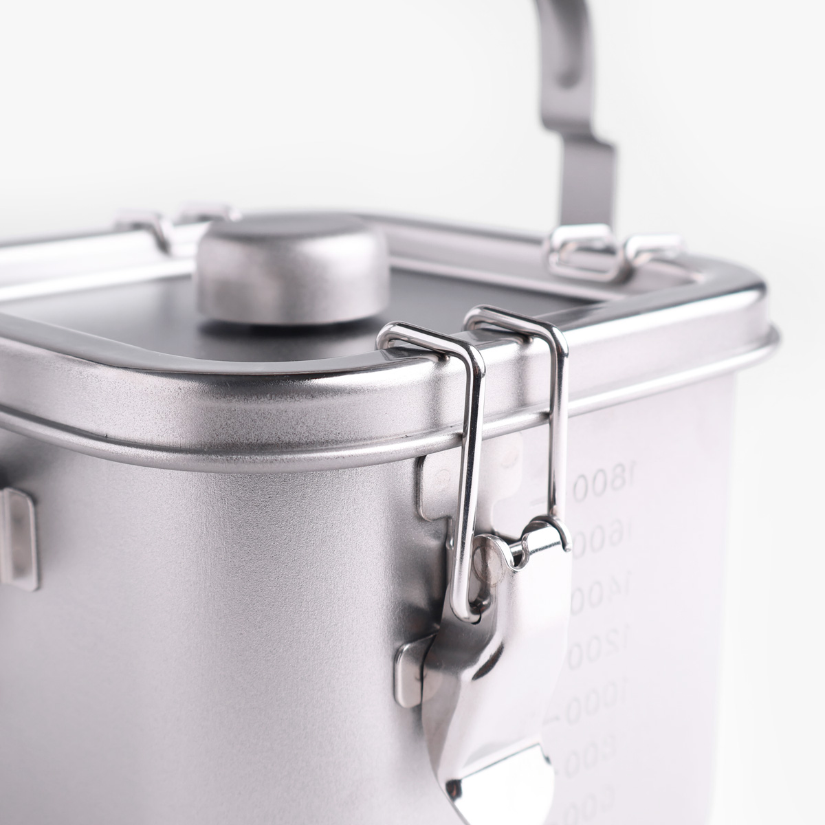 Matbeholder i stål med tett lokk, firkantet, 2,25L (14 × H12cm) - KOINU — bilde 2