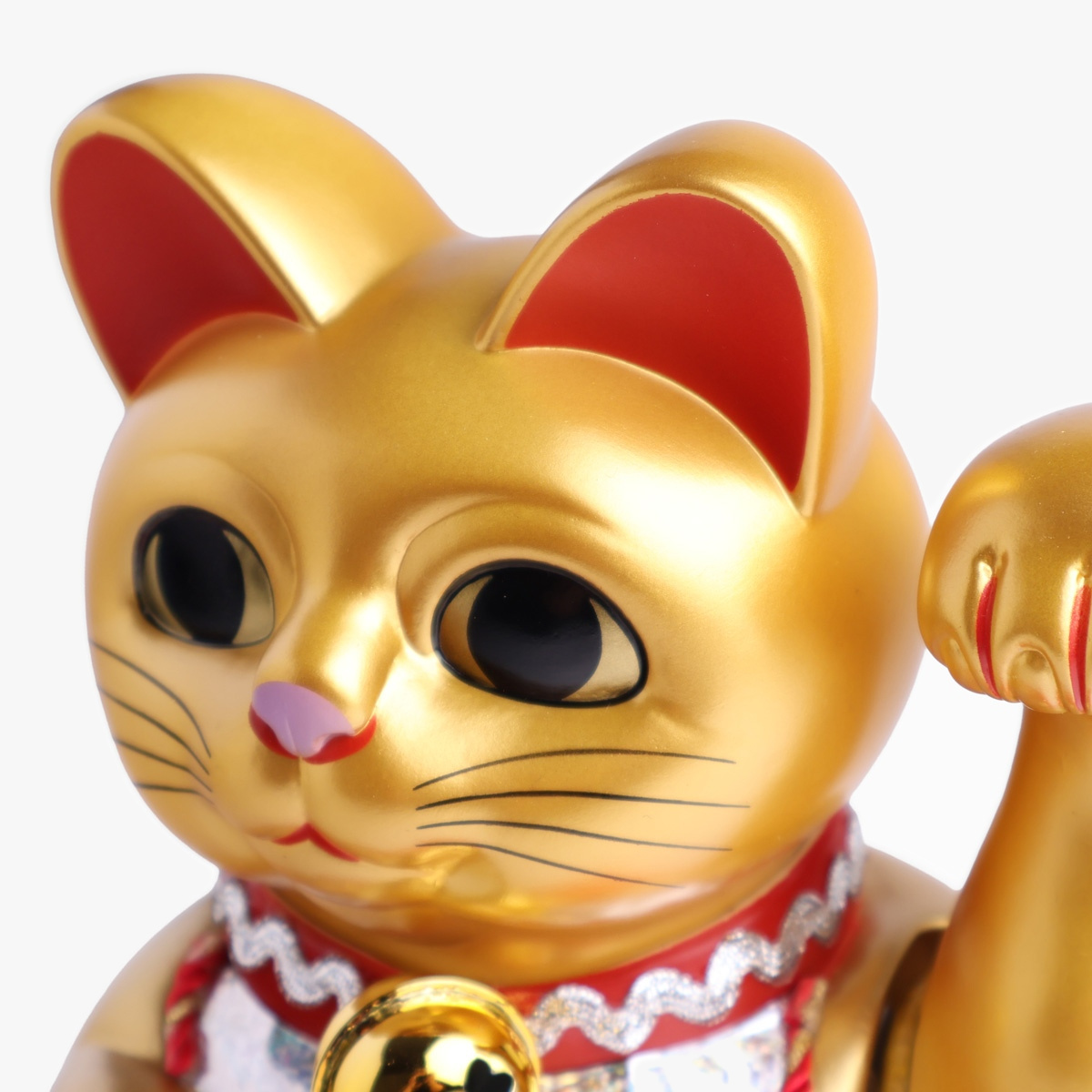 Lucky Cat (Maneki-neko), medium (22cm høy), solcelle, gull - KOKUSAI — bilde 2