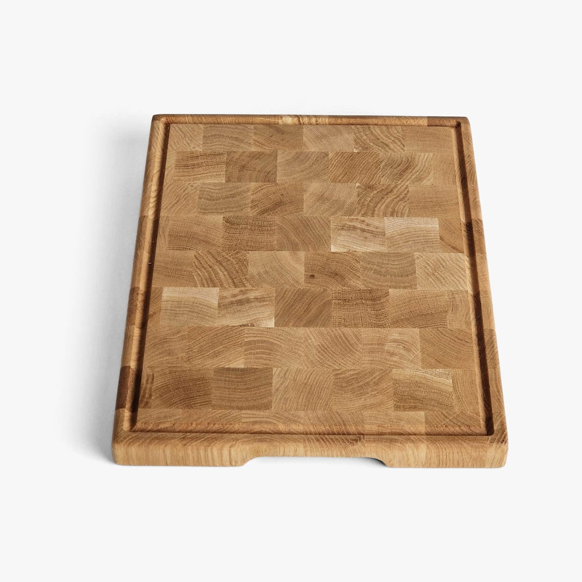 Skjærebrett (40 x 30 x 3cm) - endeved, stående stav, eik — bilde 1