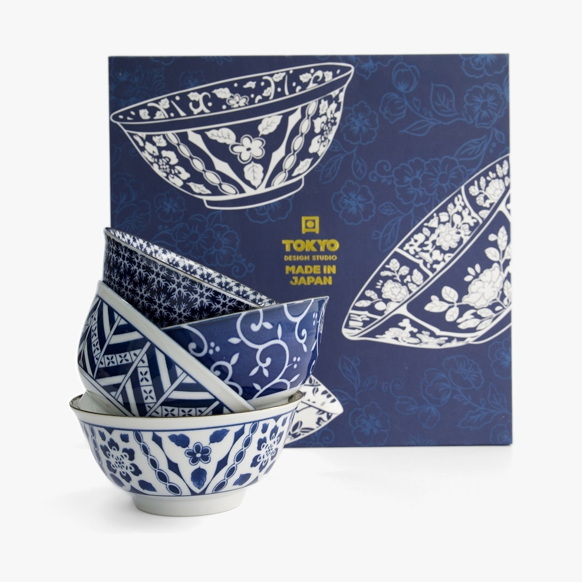 Mønstret Tayo Skåler (4 stk.) i gaveeske - Tokyo design studio — bilde 3