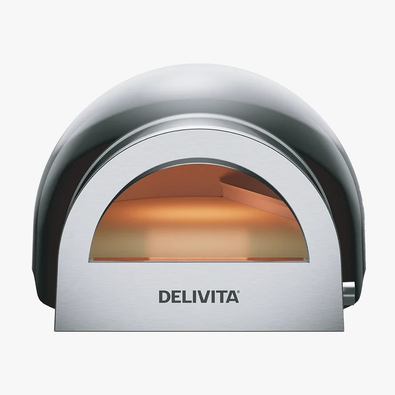 Flow Dual Fuel pizzaovn for gass og ved, sort - DELIVITA