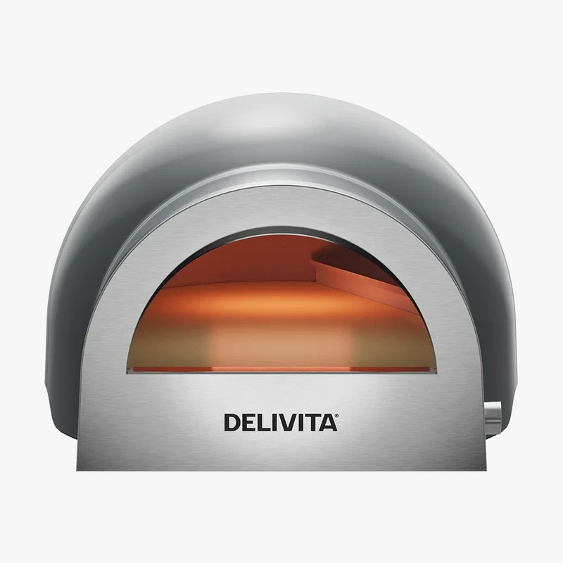 Flow Dual Fuel pizzaovn for gass og ved, grå - DELIVITA