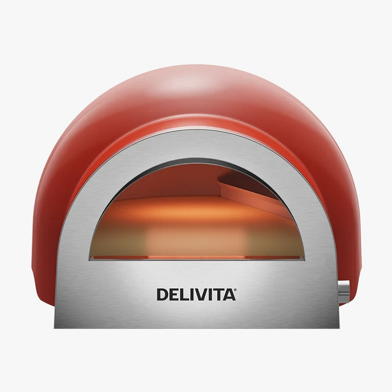 Flow Dual Fuel pizzaovn for gass og ved, rød - DELIVITA — bilde 1