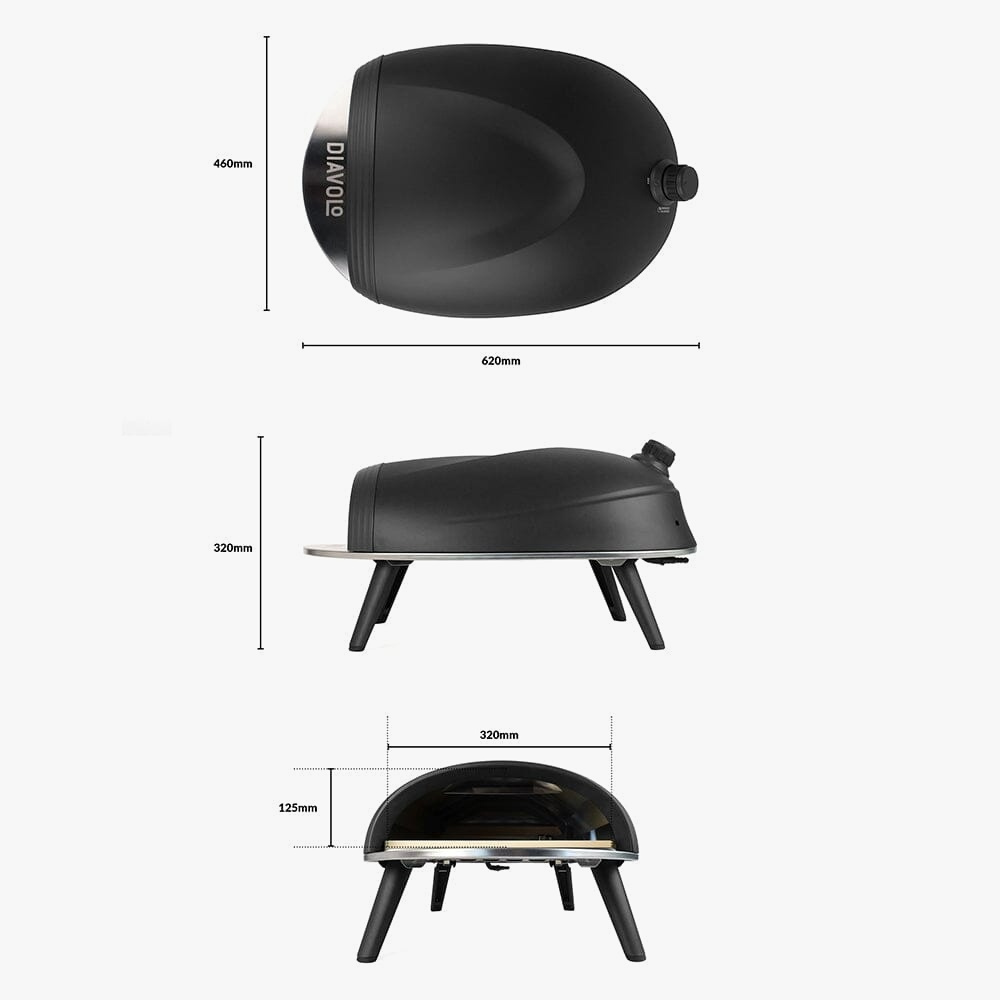 Diavolo gassfyrt pizzaovn, rød - DELIVITA — bilde 3