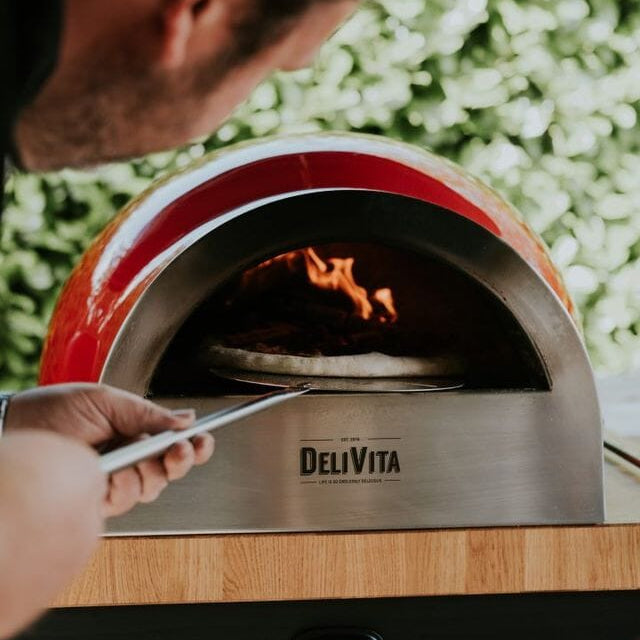 DeliVita Vedfyrt Pizzaovn, chilli-red