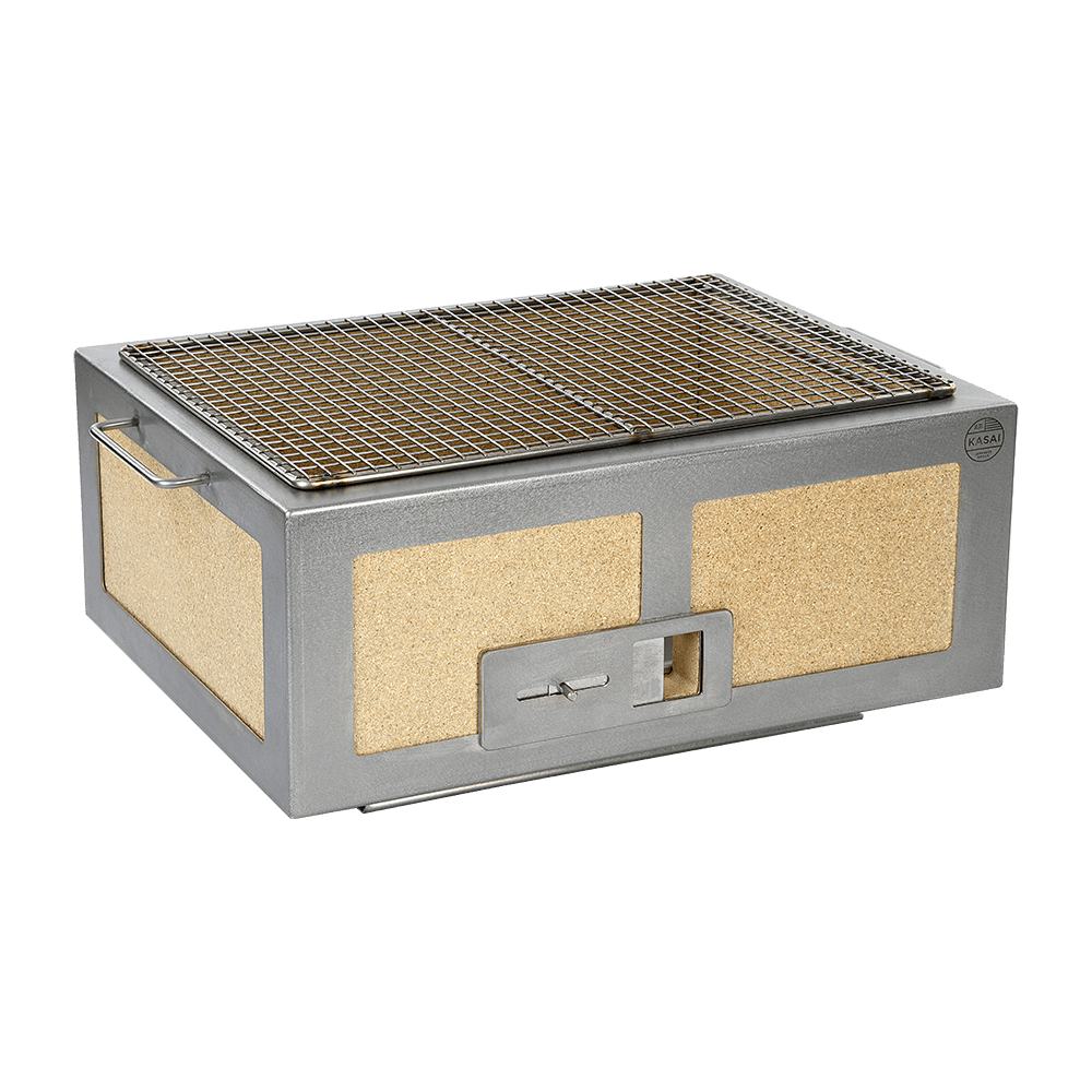 Konro-grill Medium bred, rustfritt stål, 46,5 x 35,5 cm – Kasai