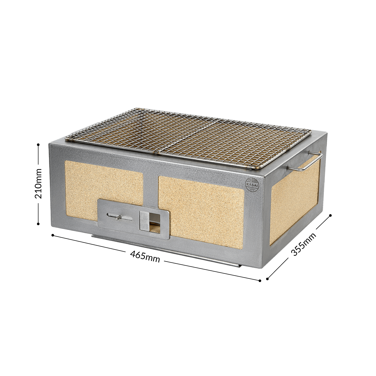Konro-grill Medium bred, rustfritt stål, 46,5 x 35,5 cm – Kasai