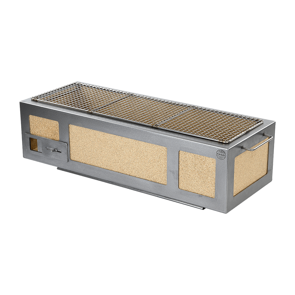 Konro-grill Lang, rustfritt stål, 70 x 26 cm – Kasai