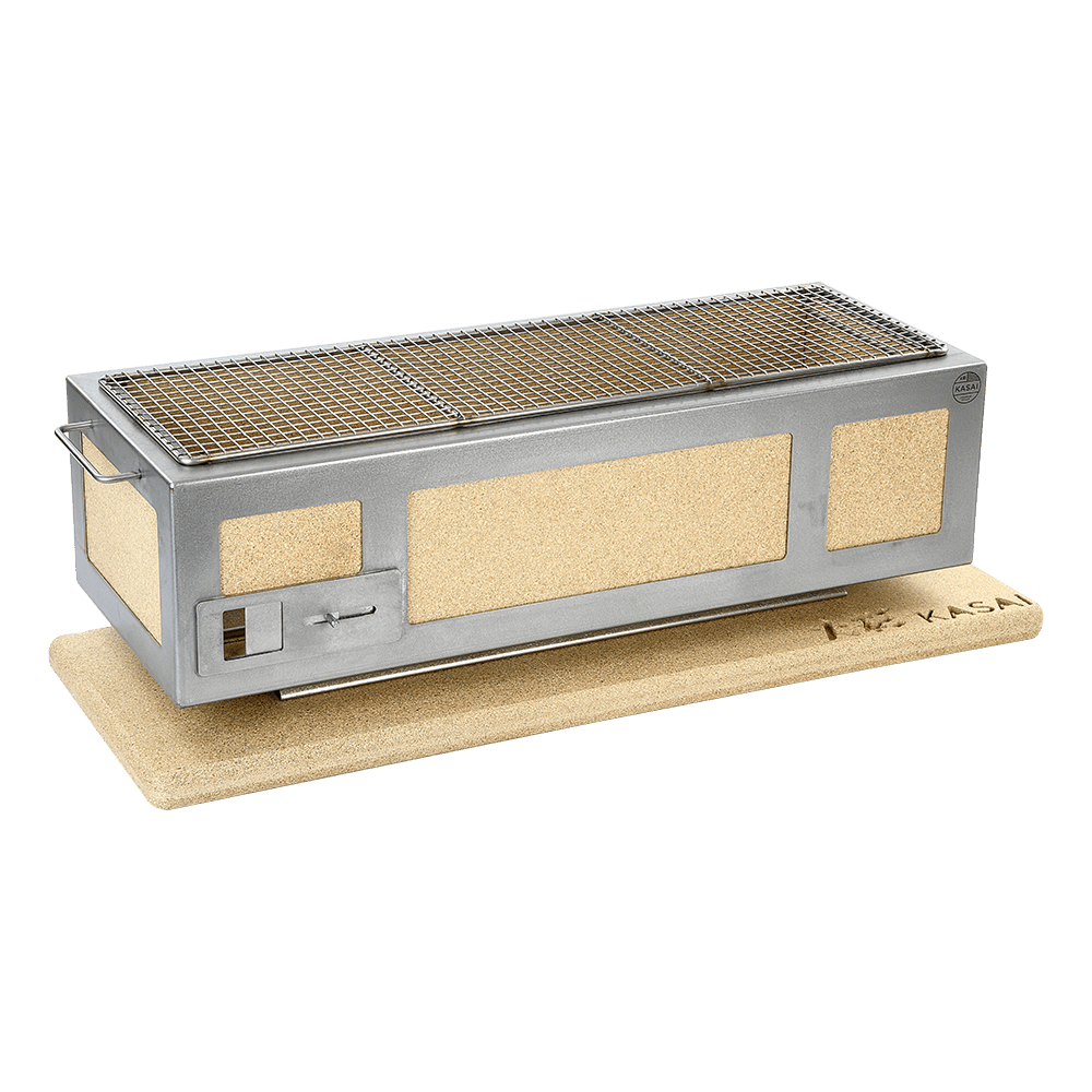 Konro-grill Lang, rustfritt stål, 70 x 26 cm – Kasai