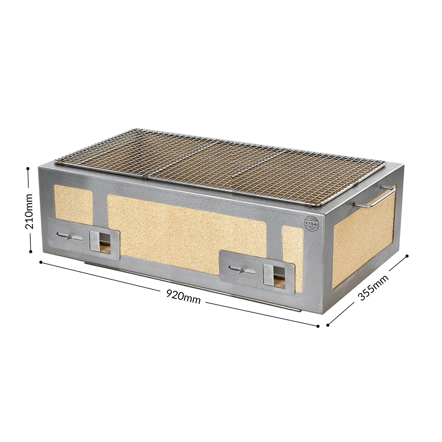 Konro-grill XL, rustfritt stål, 92 x 35,5 cm – Kasai