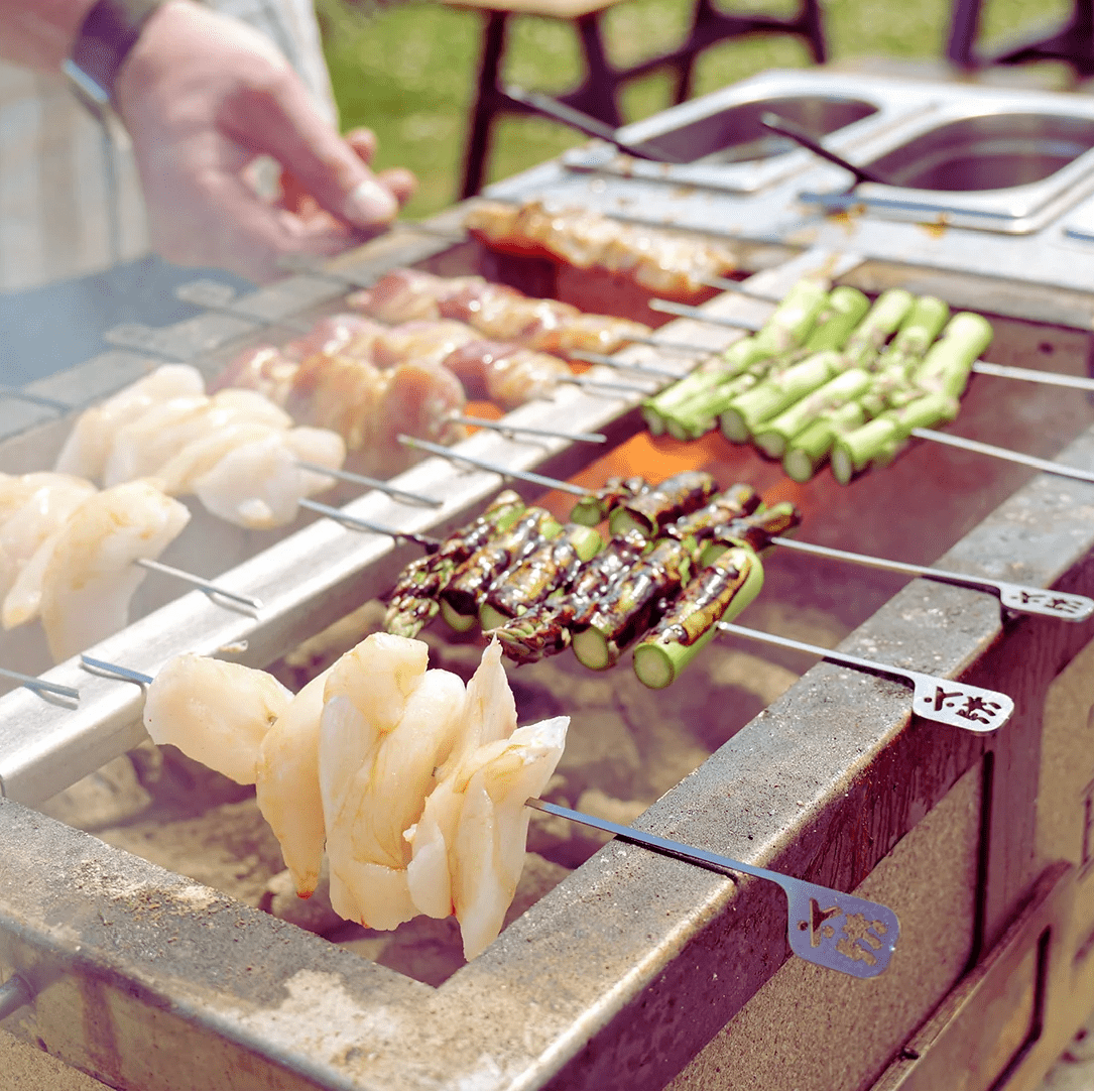 Konro-grill Medium lang, rustfritt stål, 54 x 26,5 cm – Kasai